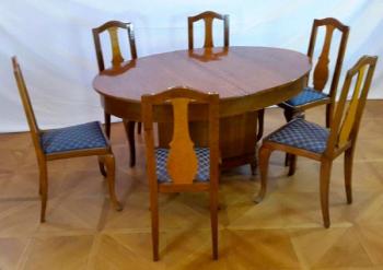 Dining Table and Chairs - oak, oak veneer - 1920